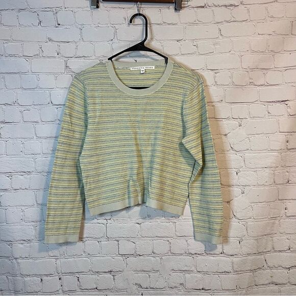 Veronica Beard Boise Stripes Yellow Sweater size large - Picture 1 of 6